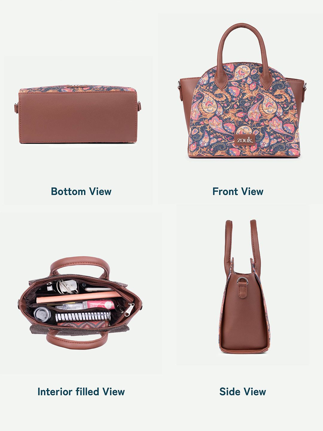 ZOUK Women Floral Printed Swagger Handheld Bag