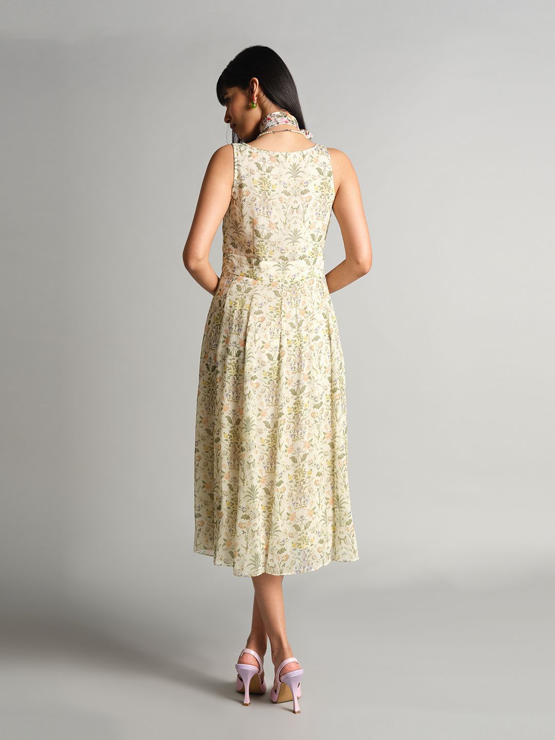 AND Floral Printed Fit & Flare Dress