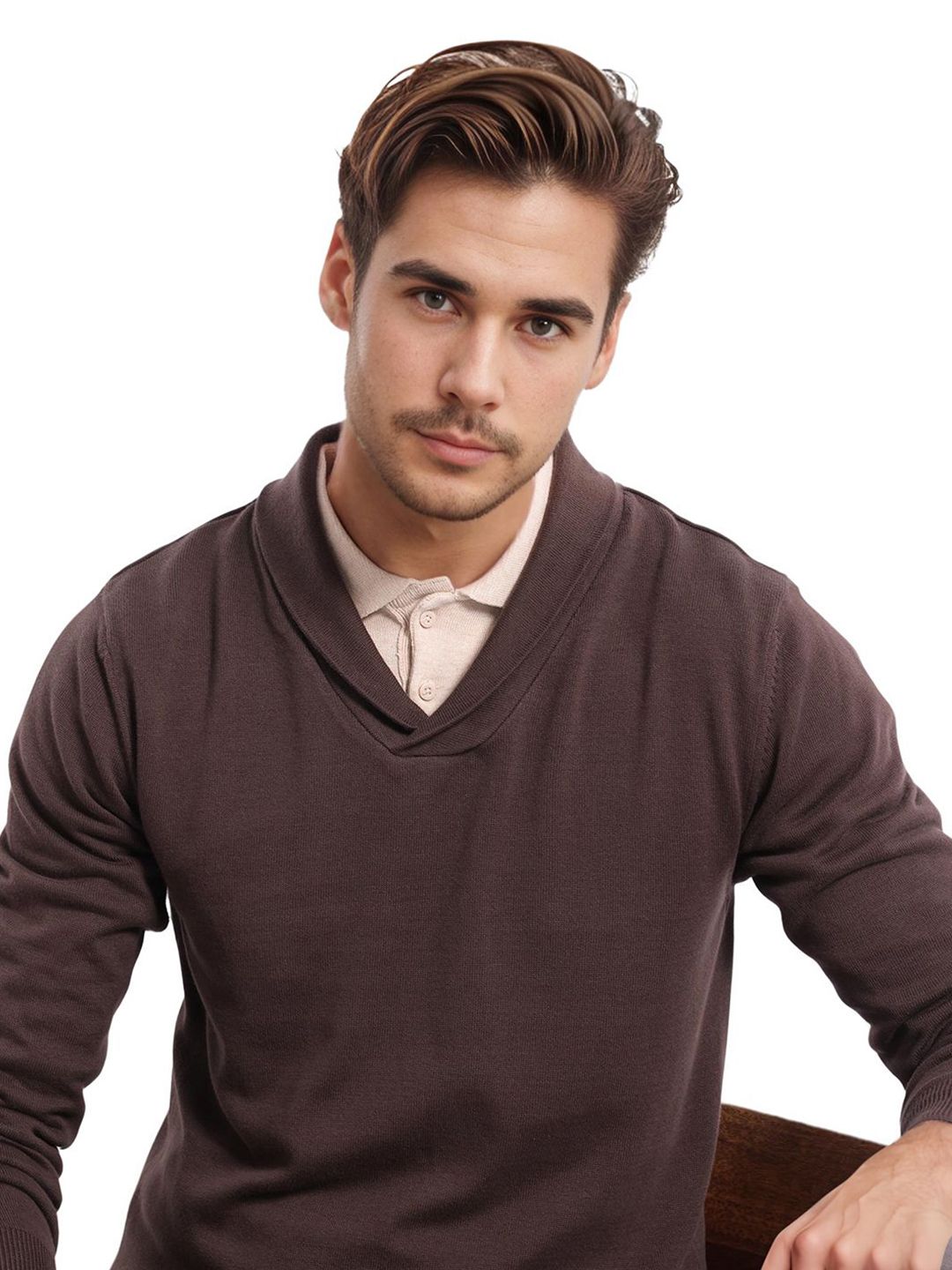 Lelaki Arnab Langka Sweater Kapas Pullover Pepejal