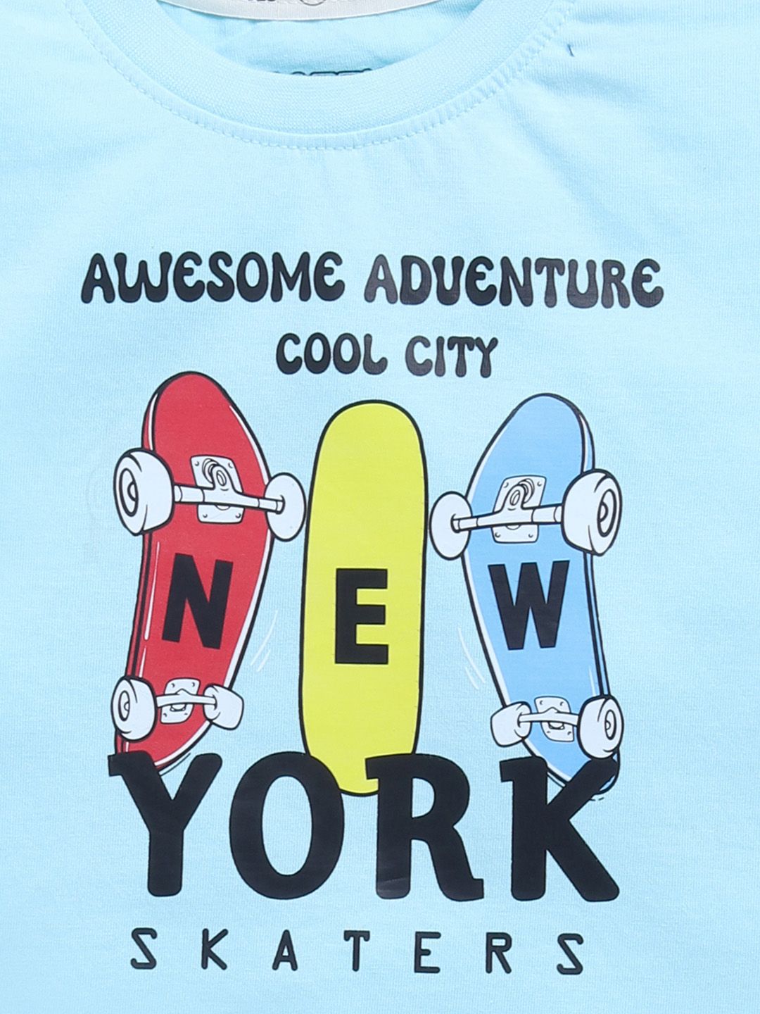 Happy Faces Boys Pure Cotton Typography & Graphic Printed T-shirt