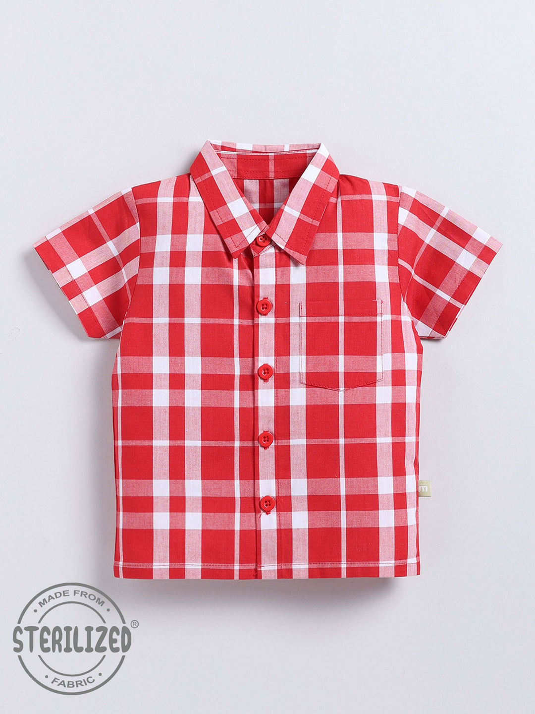 Moms Love Infant Boys Checked Pure Cotton Shirt