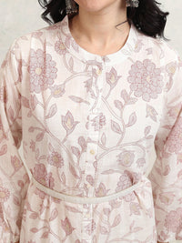 Vishudh Floral Print A-Line Midi Dress