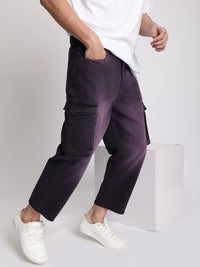 Bene Kleed Men Losse Fit Cropped Tinted Cargo Jeans