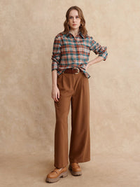 RAREISM Women Comfort Spread Collar Checked Casual Shirt