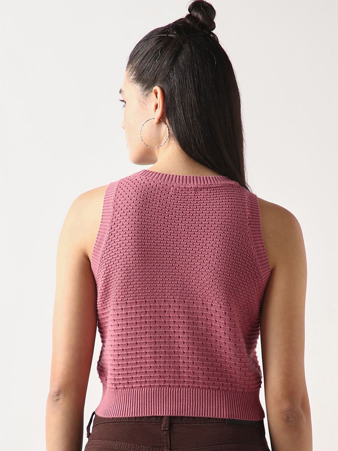 Bewakoof Women Mauve Slim Fit Short Top