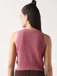 Bewakoof Women Mauve Slim Fit Short Top