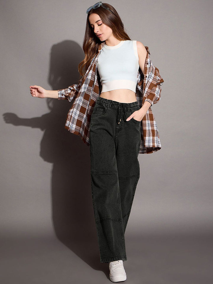 SASSAFRAS BASICS Women Comfort Straight Fit High-Rise Stretchable Jeans