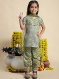 Cutiekins Girls Ethnic Motifs Printed Straight Kurta with Salwar & Dupatta