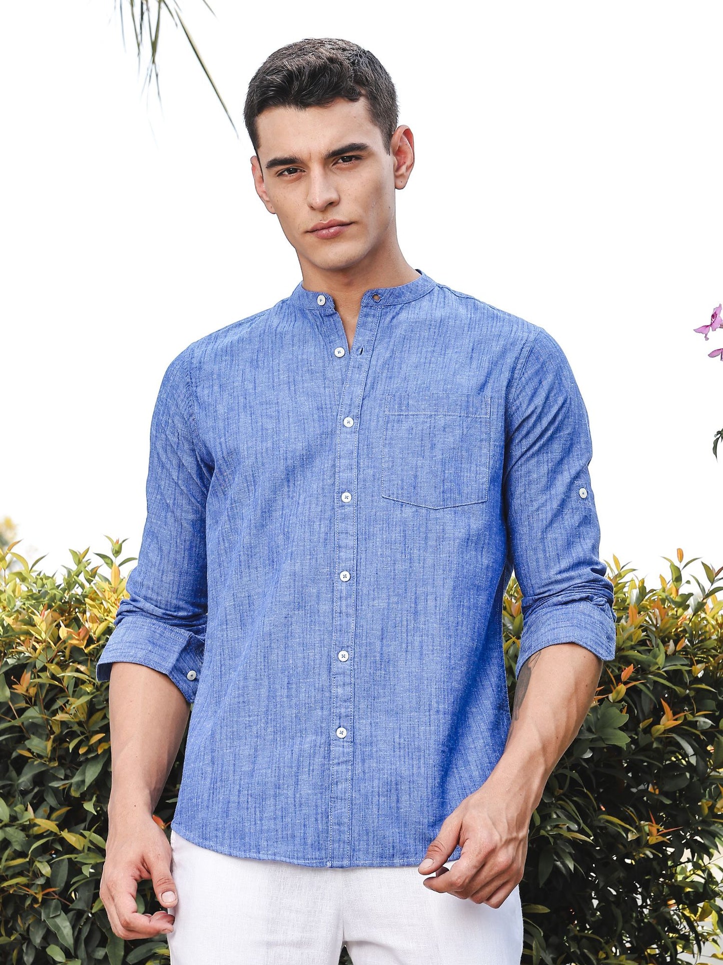 Thomas Scott Men Premium Slim Fit Opaque Casual Shirt