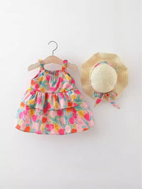 YK Floral Print Fit & Flare Dress