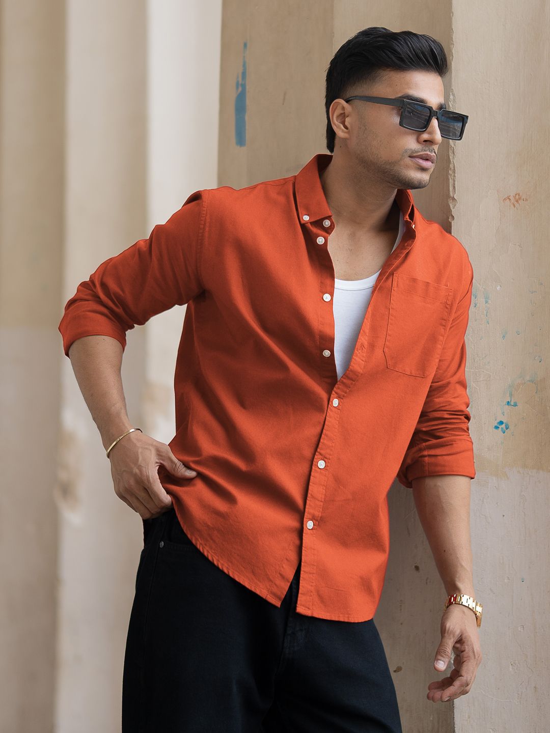 Powerlook SS25 Button-Down Collar Pure Cotton Lightweight Casual Shirt