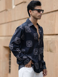 Powerlook Geometric Printed Long Sleeves Shirt