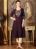 W Women Ethnic Motifs Embroidered Flared Sleeves Kurta