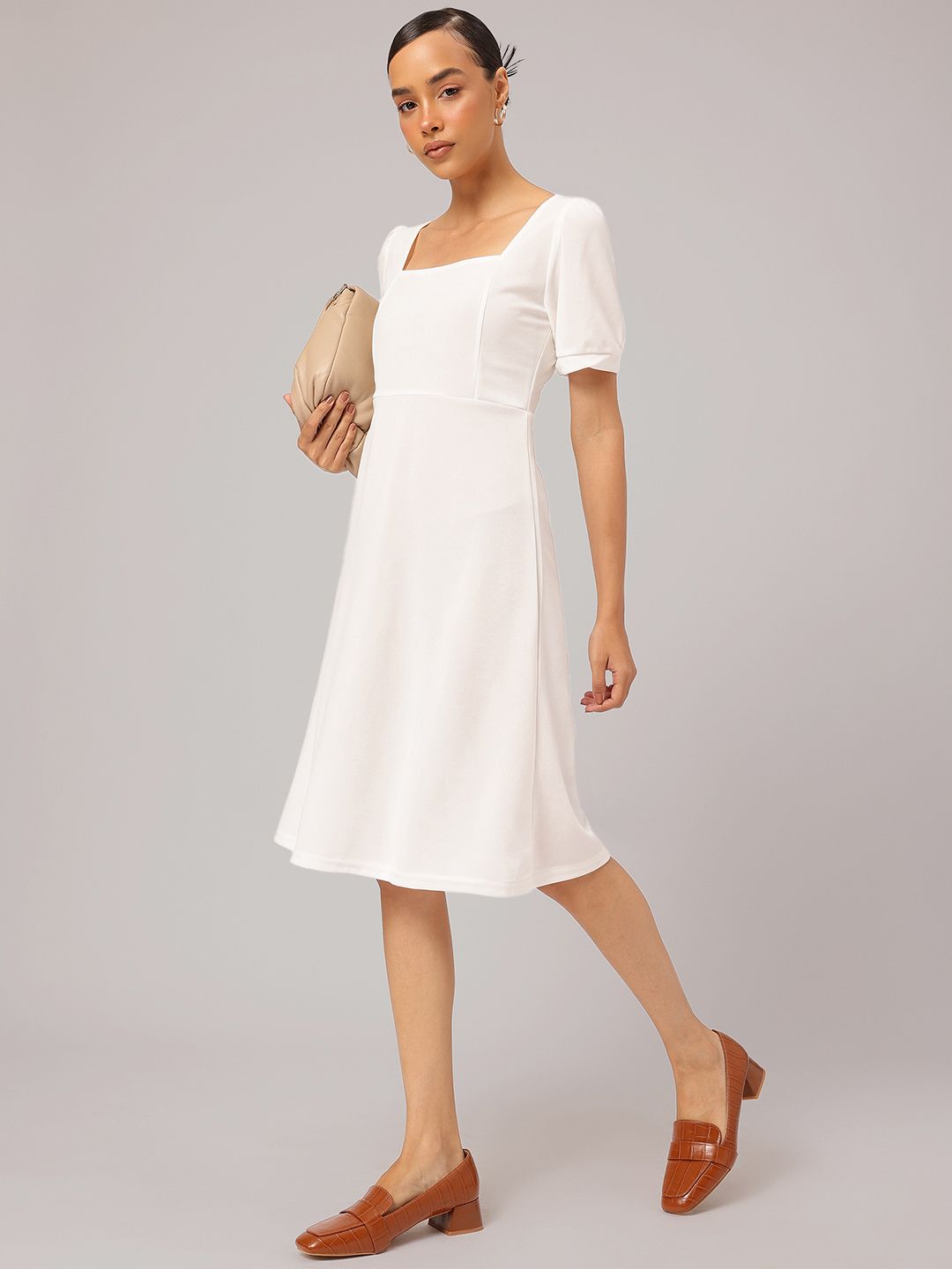 DressBerry Square Neck A-Line Dress