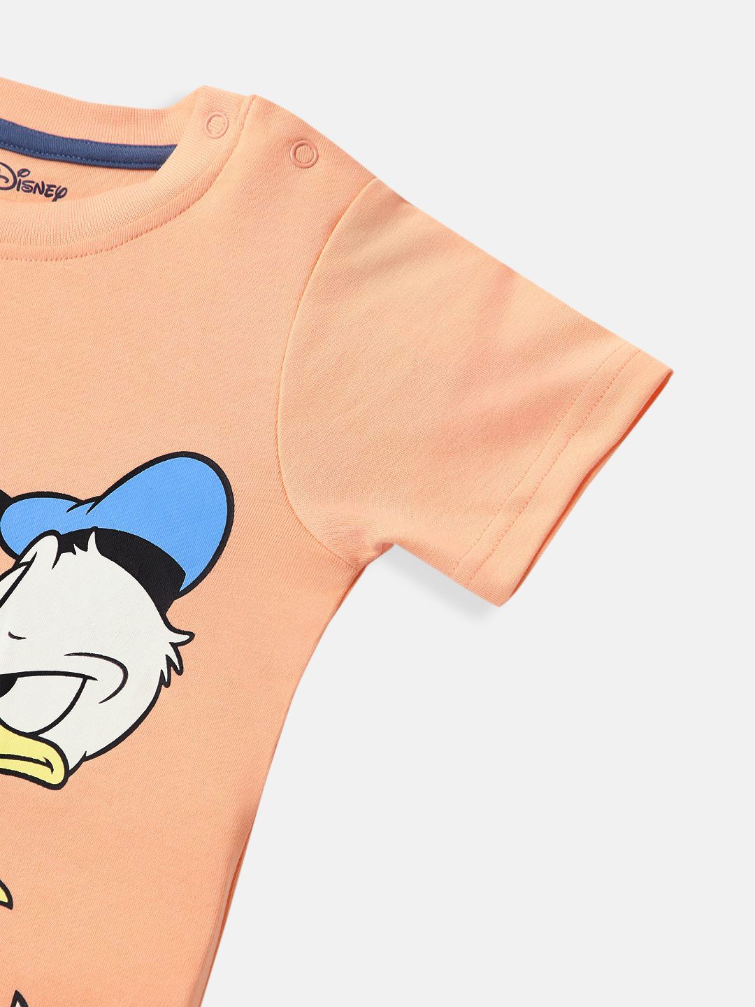 NautiNati Disney Donald Duck Baby Boys Orange Pure Cotton T Shirt