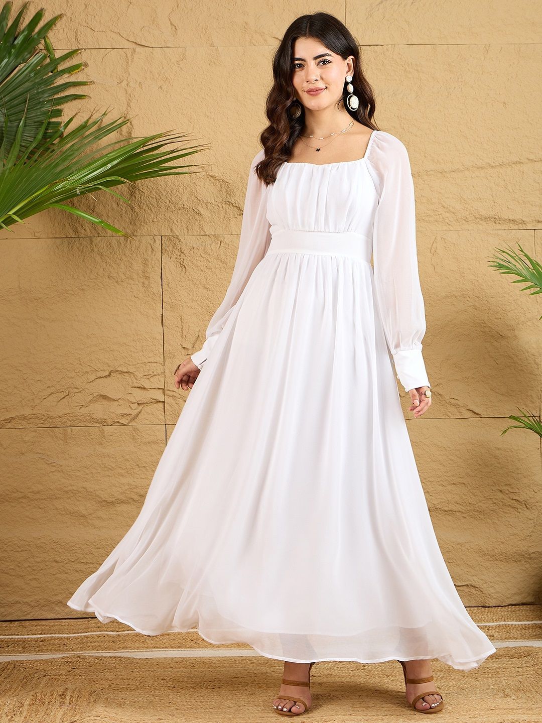 Berrylush Women Gathered  A-Line Maxi Dress