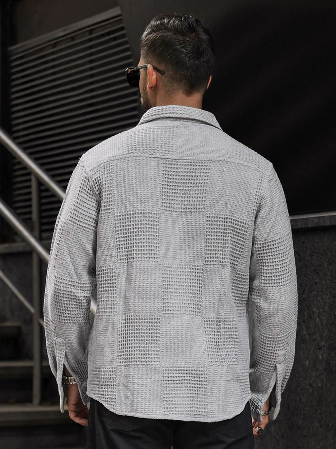 Powerlook Men Spread Collar Textured Casual Shirt