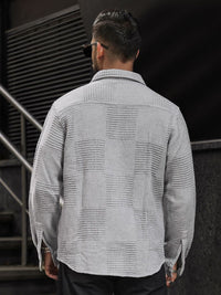 Powerlook Men Spread Collar Textured Casual Shirt