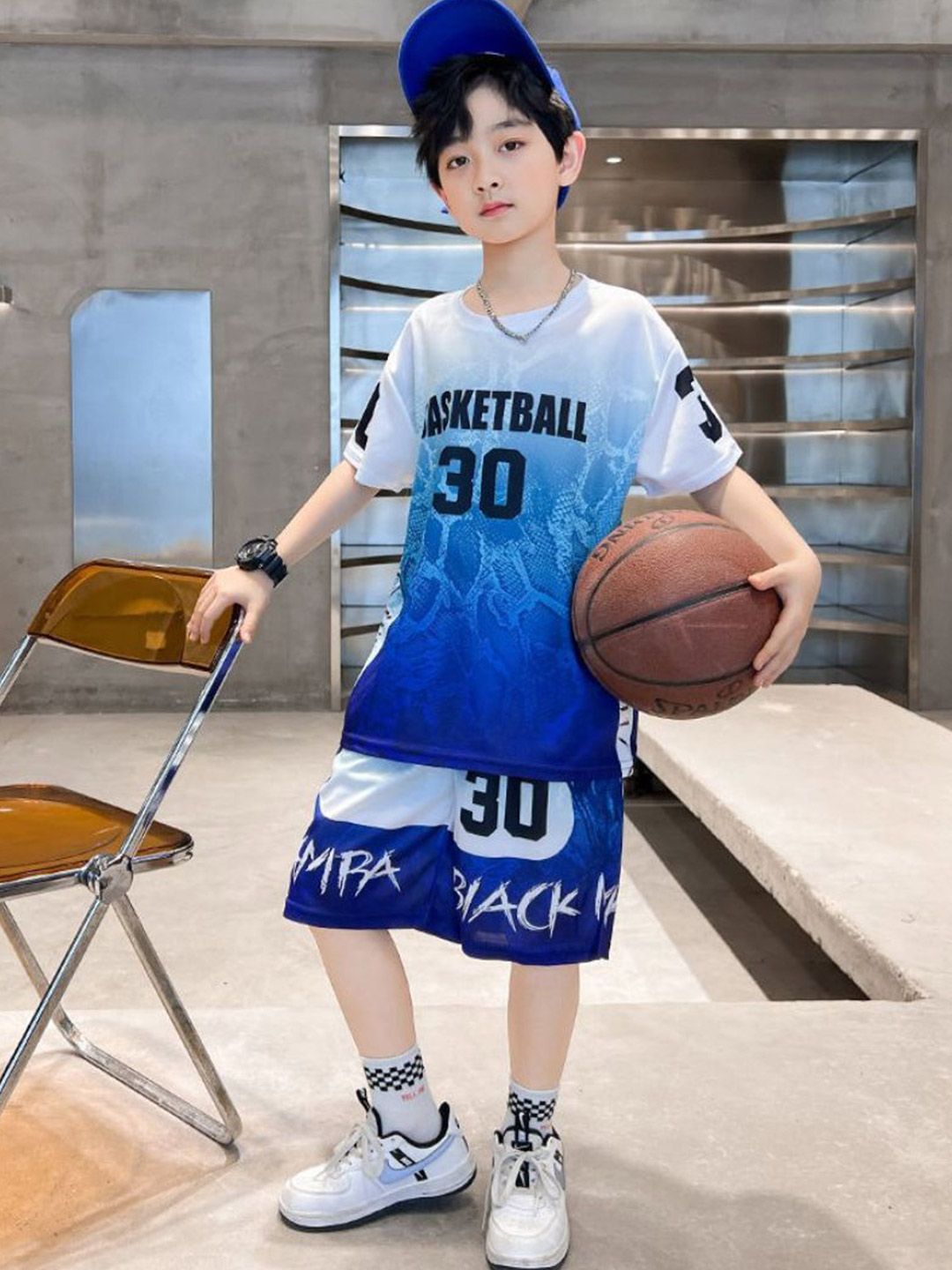 YK Boys Printed Round Neck T-Shirt With Shorts