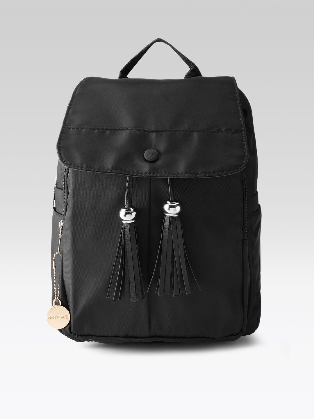 DressBerry Women Solid Tasselled Detail Backpack