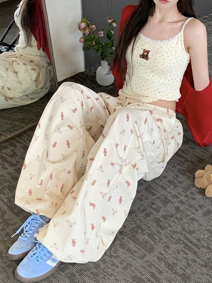 DressBerry Women Printed High-Rise Loose Fit Wide Leg Trousers