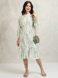 Vishudh Floral Print A-Line Dress