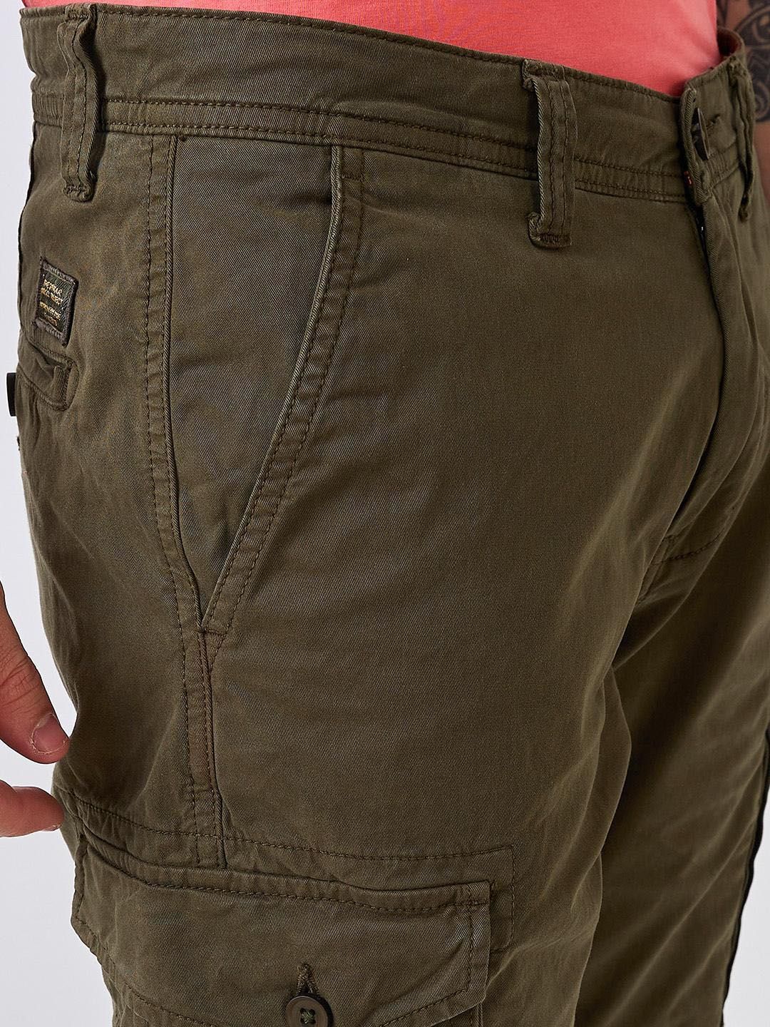 SPYKAR Men Cotton Regular Fit Cargo Shorts