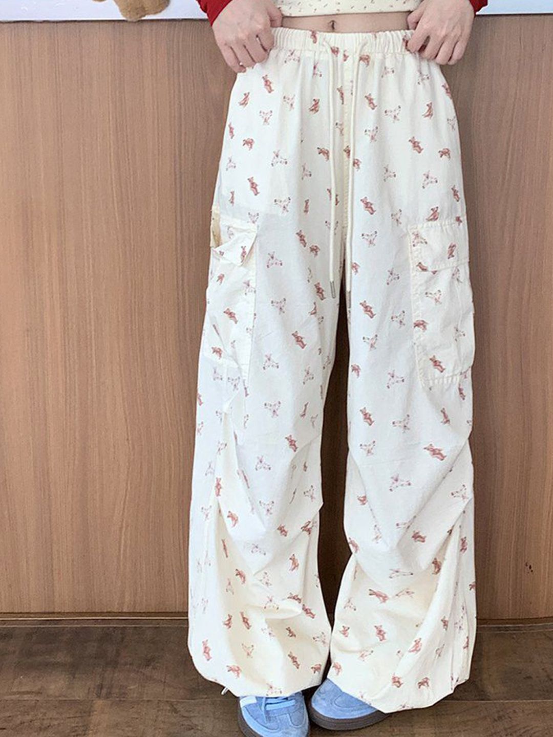 DressBerry Women Printed High-Rise Loose Fit Wide Leg Trousers