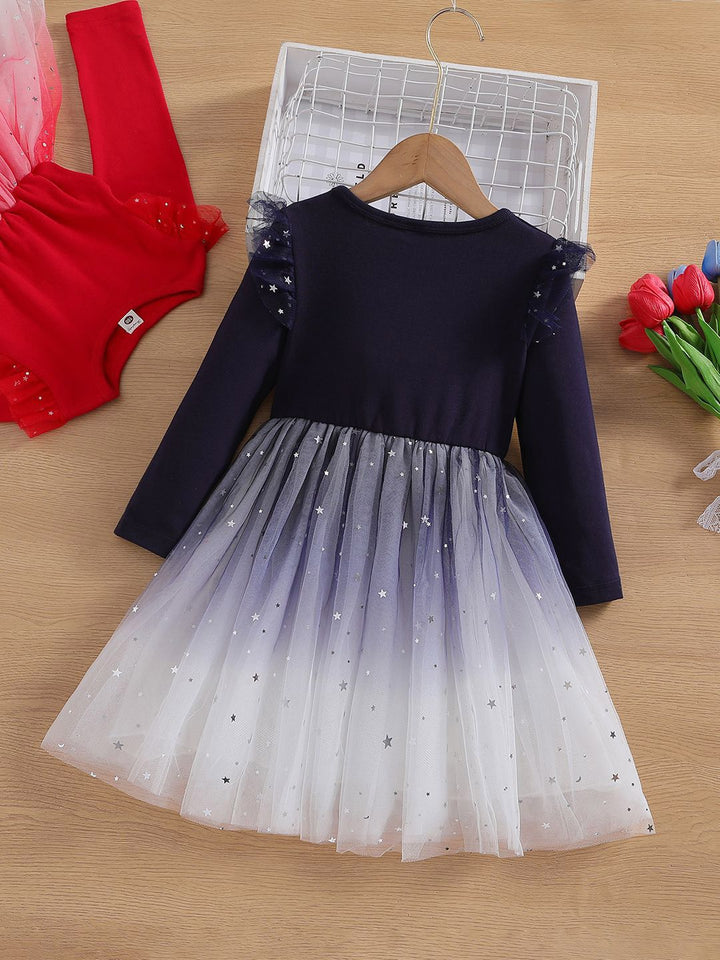 YK Colourblocked Fit & Flare Dress