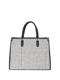 Berrylush Checked Structured Tote Bag with