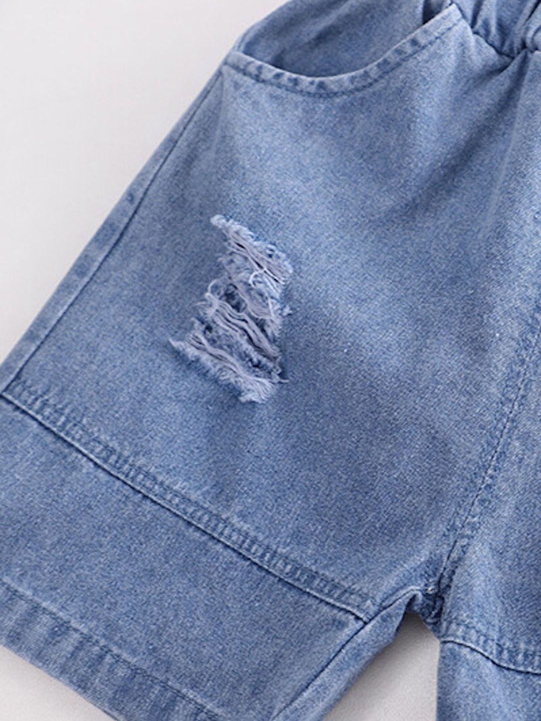 YK Kids Striped Pure Cotton Shirt With Shorts Clothing Set