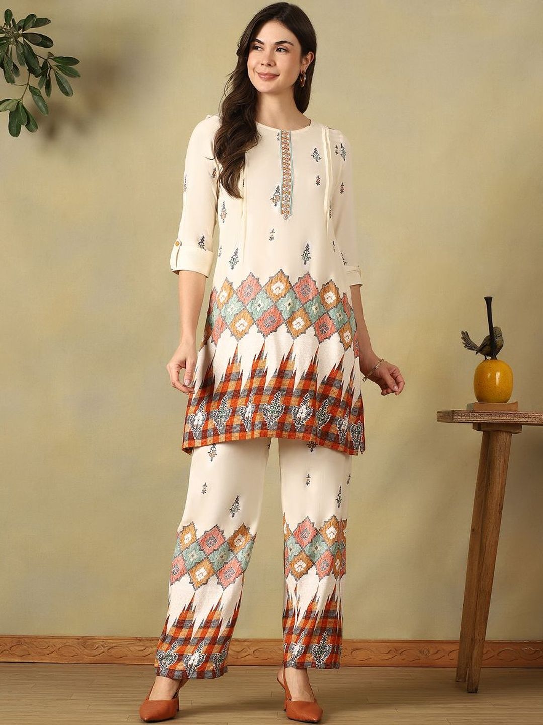 Mamicha Cotton Printed Tunic with Palazzos