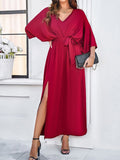 all about you V-Neck Extended Sleeves Maxi Dress