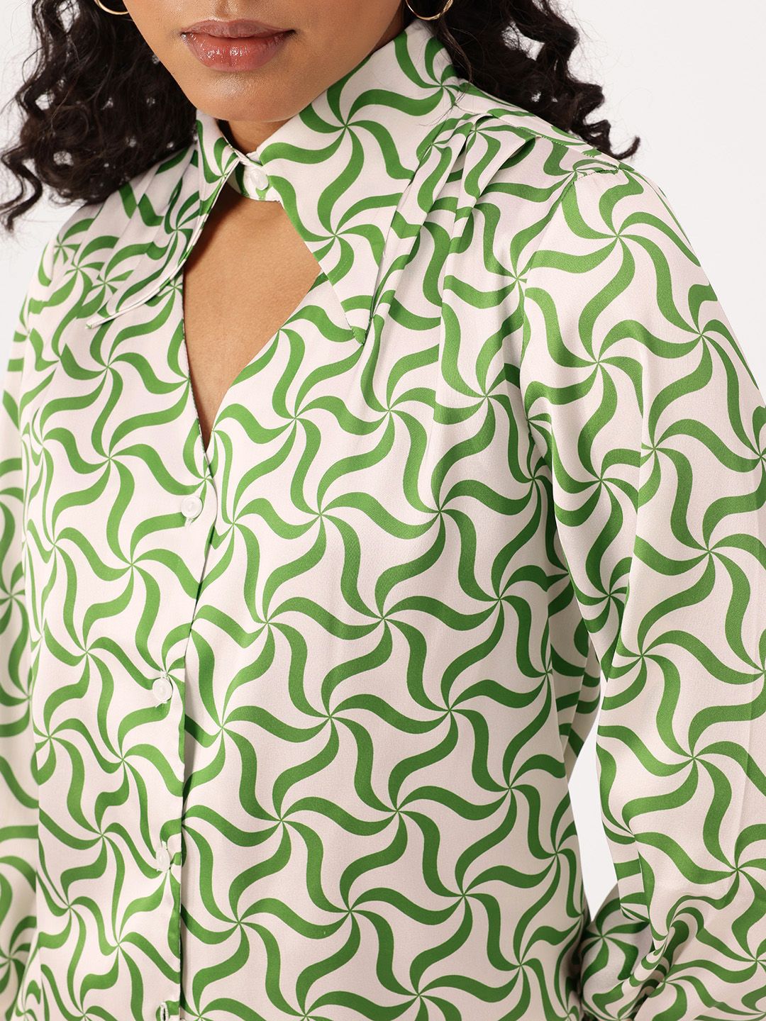 DressBerry Minimalist Chic Satin Finish Shirt