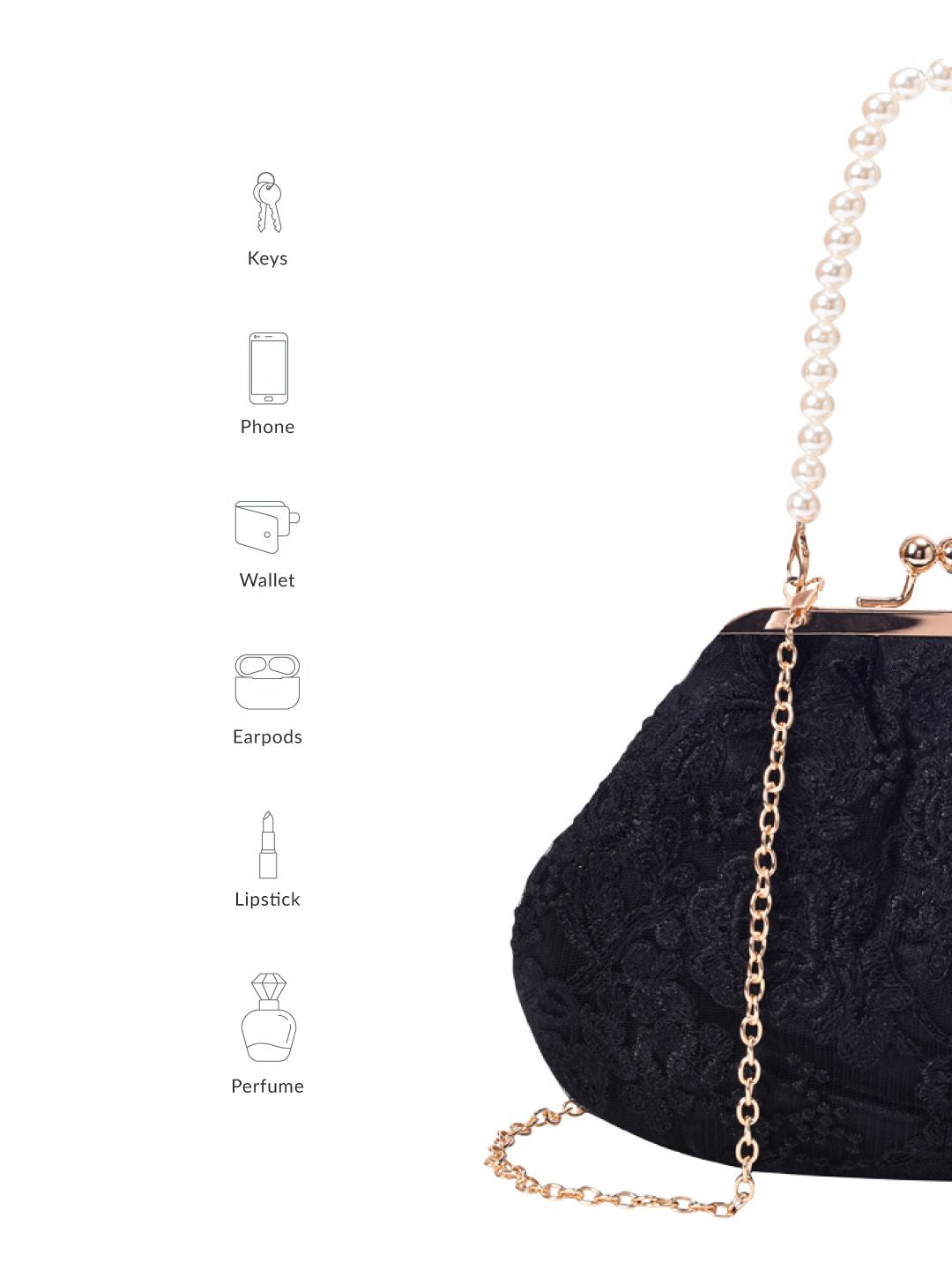 Lino Perros Floral Embroidered Party Purse