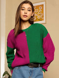 Berrylush Women Colourblocked Pullover Sweater