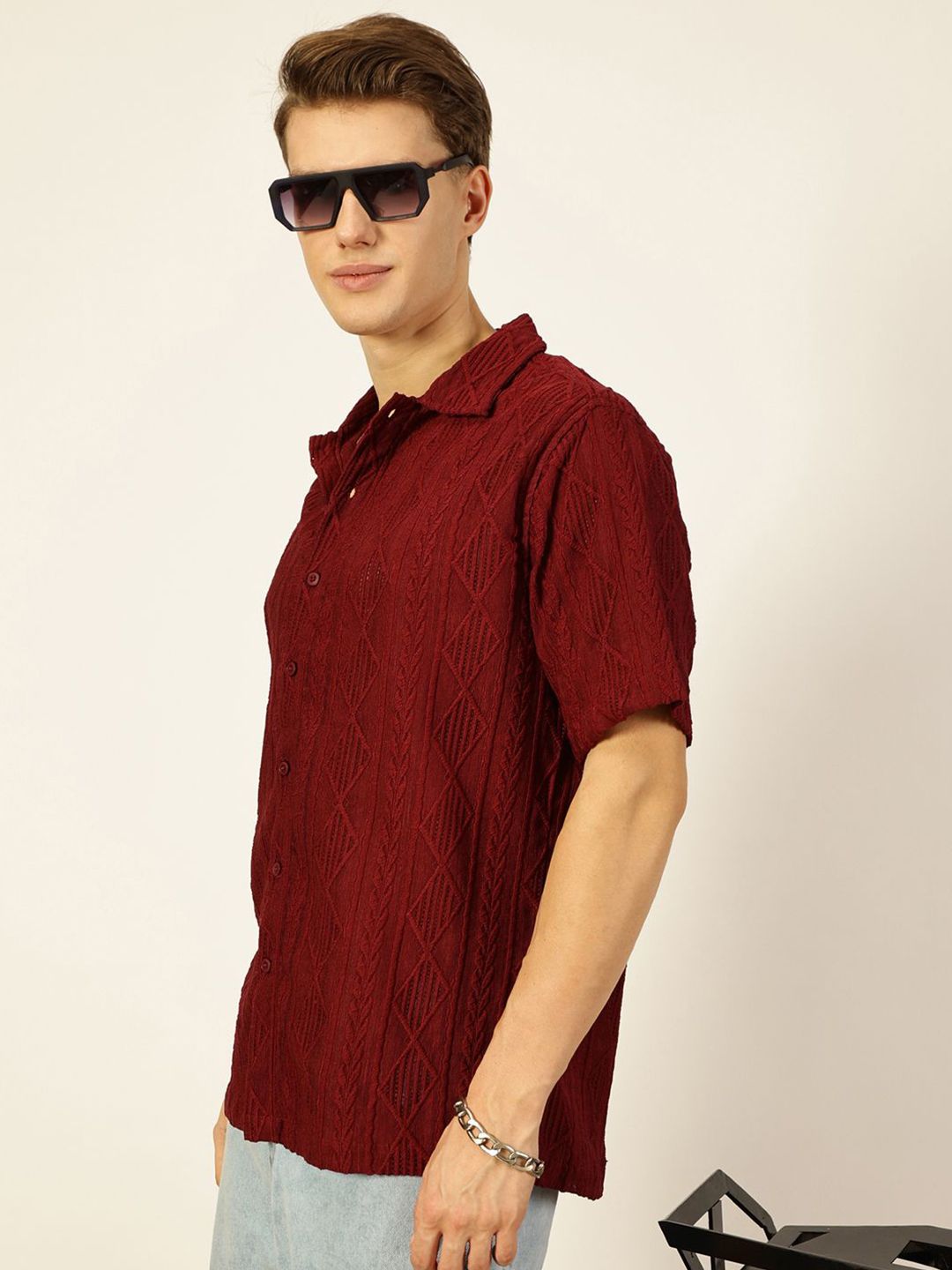 Thomas Scott Men Premium Semi Sheer Casual Shirt
