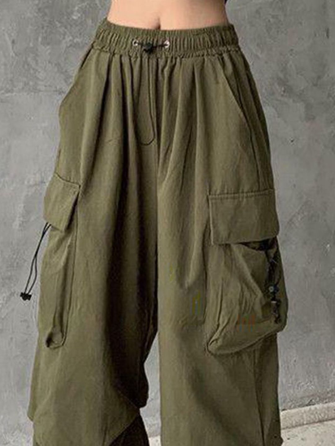 DressBerry Women Relaxed Straight Leg Loose Fit High-Rise Trousers