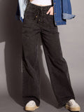 SASSAFRAS BASICS Women Comfort Wide Leg High-Rise Stretchable Jeans