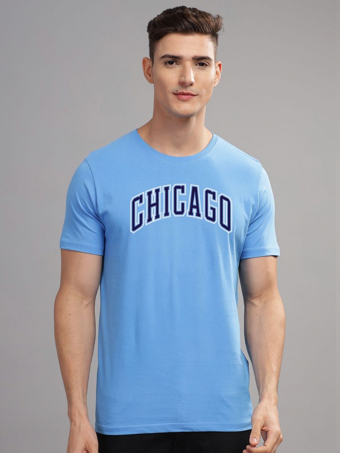 ADRO Men Typography Printed Raw Edge T-shirt