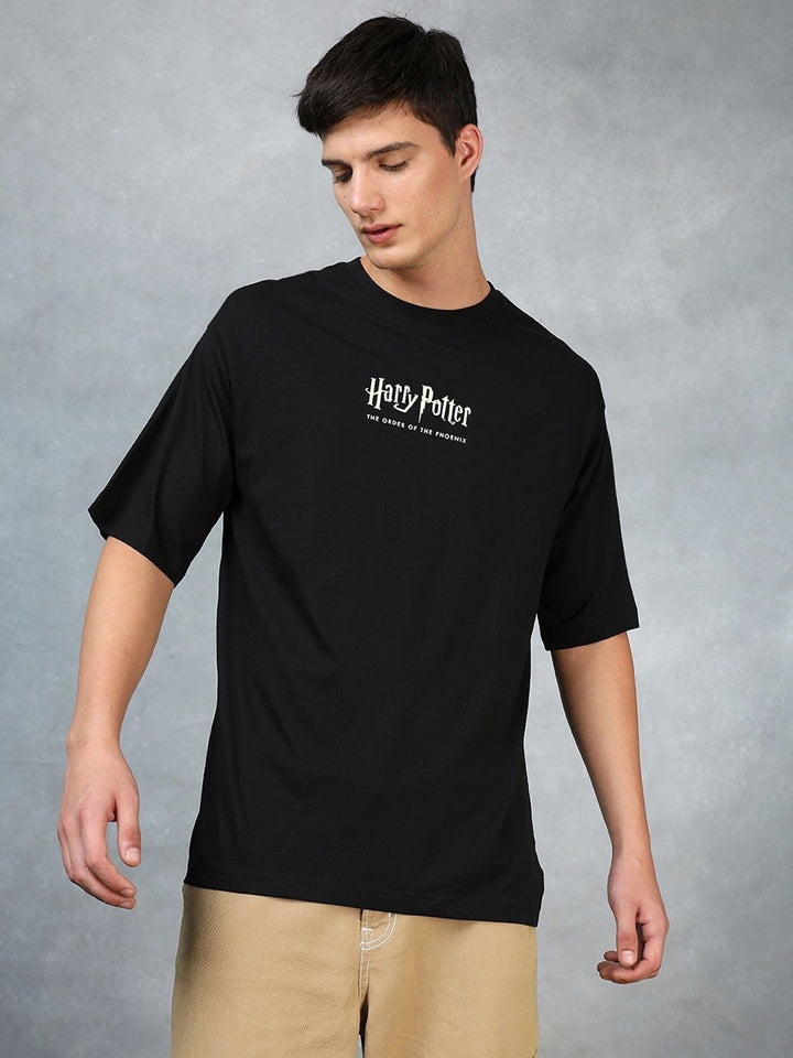 Bewakoof X Harry Potter Typography Printed Pure Cotton Oversized T-shirt