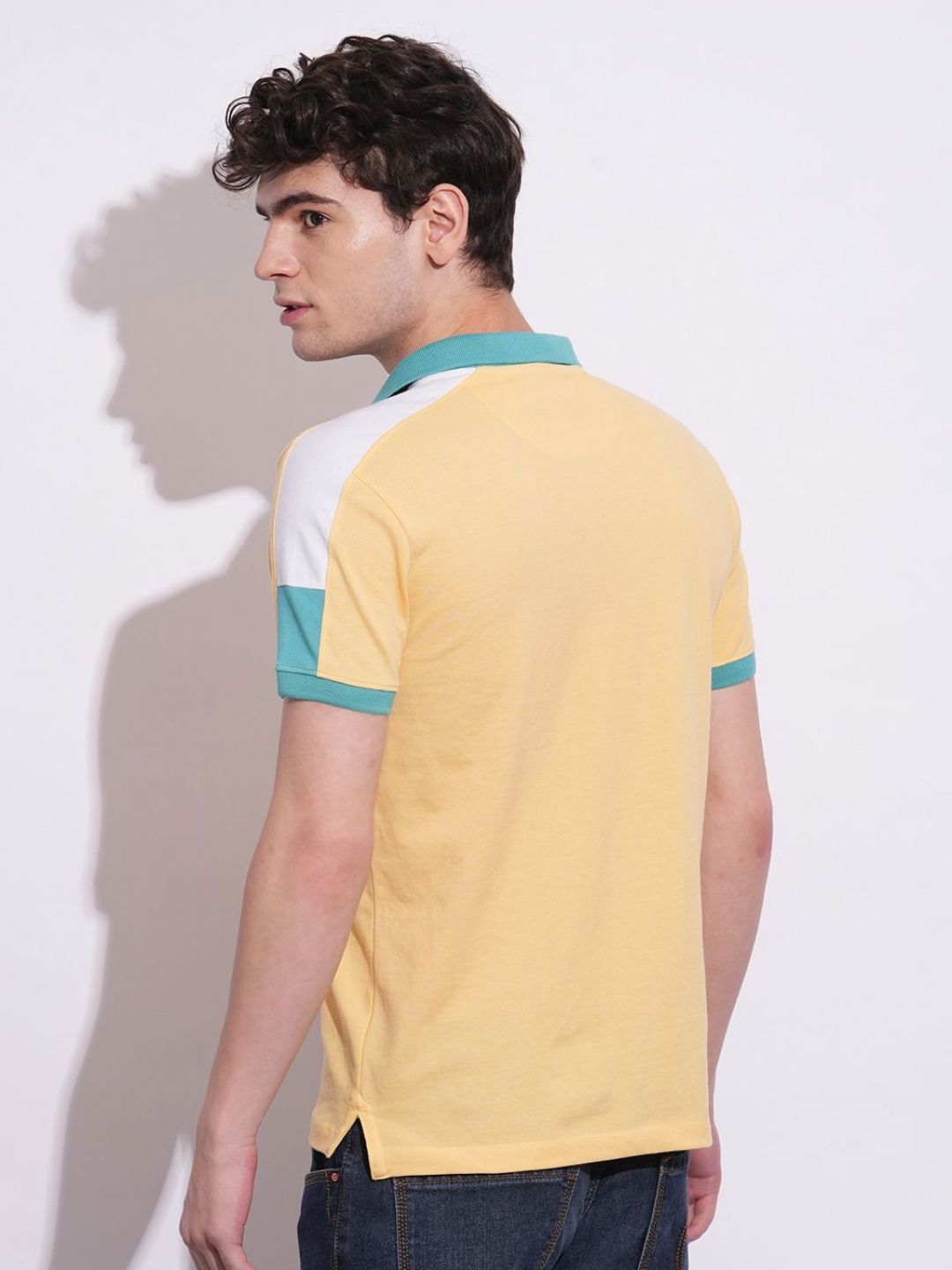 Being Human Men Colourblocked Polo Collar Cotton T-shirt