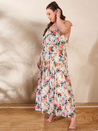 SASSAFRAS Curve Women Floral Print Maxi Dress