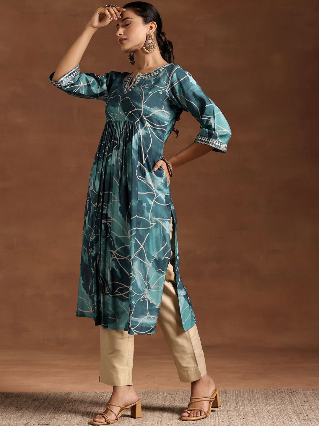 Libas Floral Embroidered Anarkali Kurta