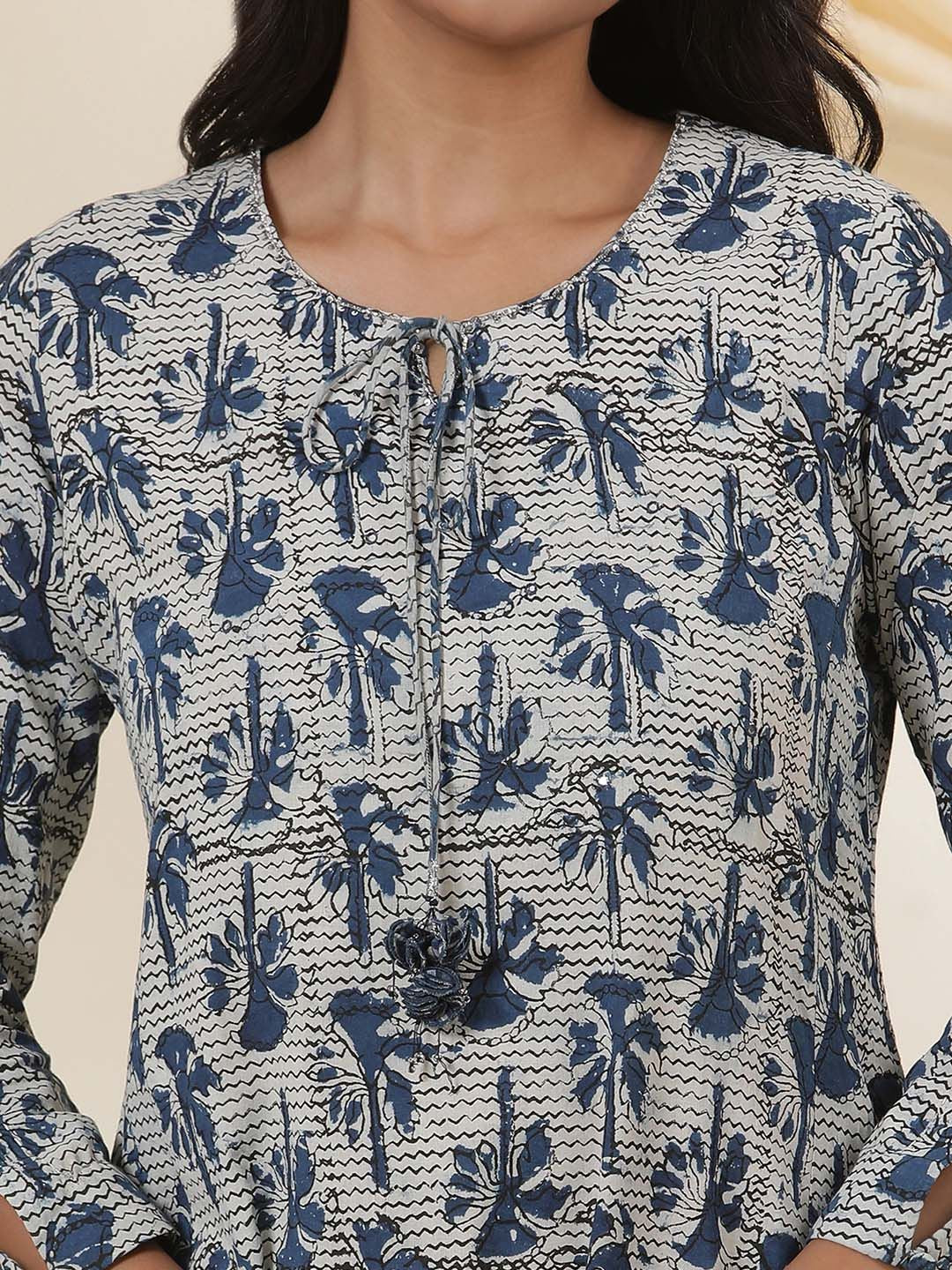 W Women Floral Printed Anarkali Kurta