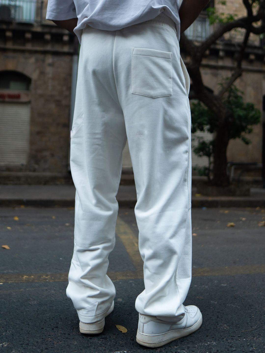 Powerlook Men Off-White Baggy Fit Track Pant