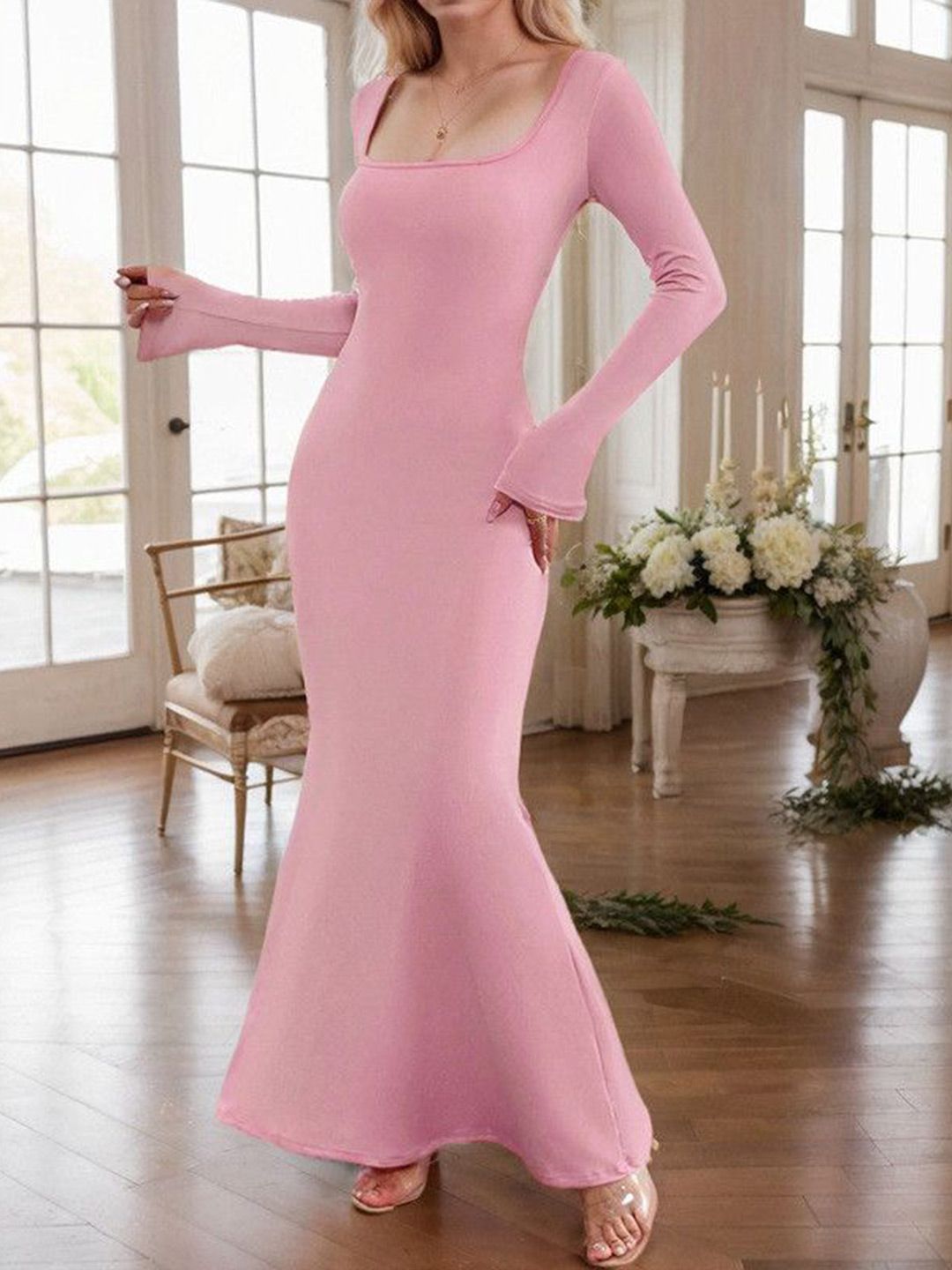 DressBerry Women Round Neck Maxi Dress