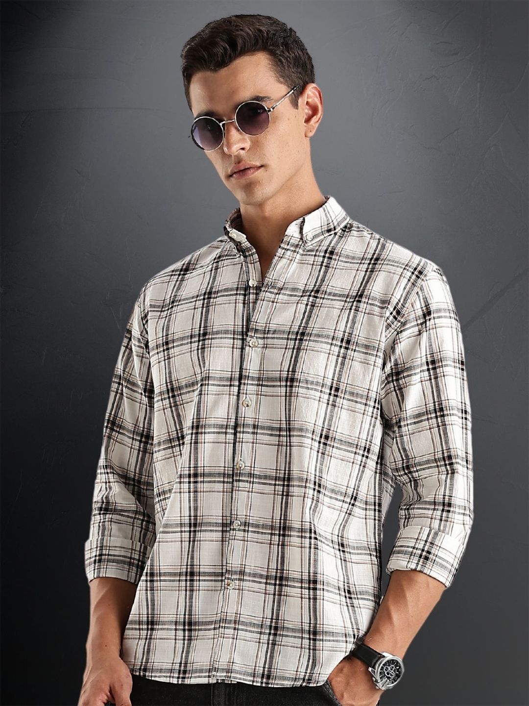 ADRO Standard Tartan Checks Checked Casual Shirt