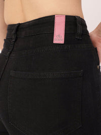 DressBerry Women Urban Edge Distressed Flared Cropped Jeans