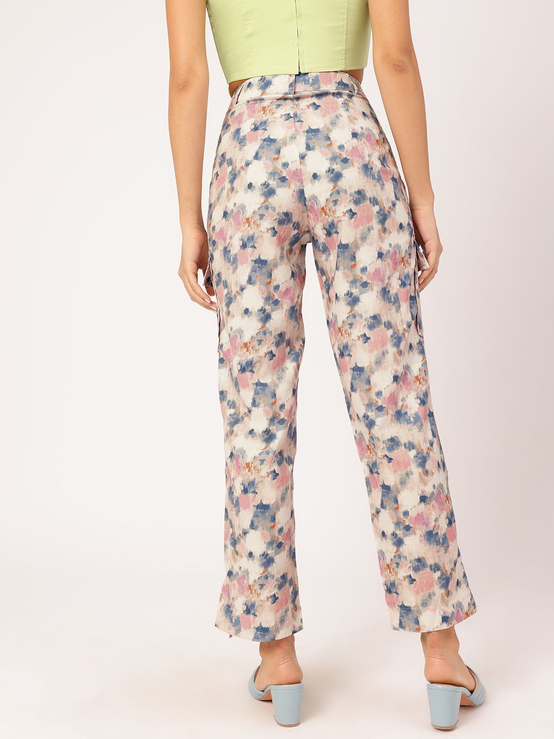 DressBerry Women Graffiti Glam Printed Cargo-Style Trousers